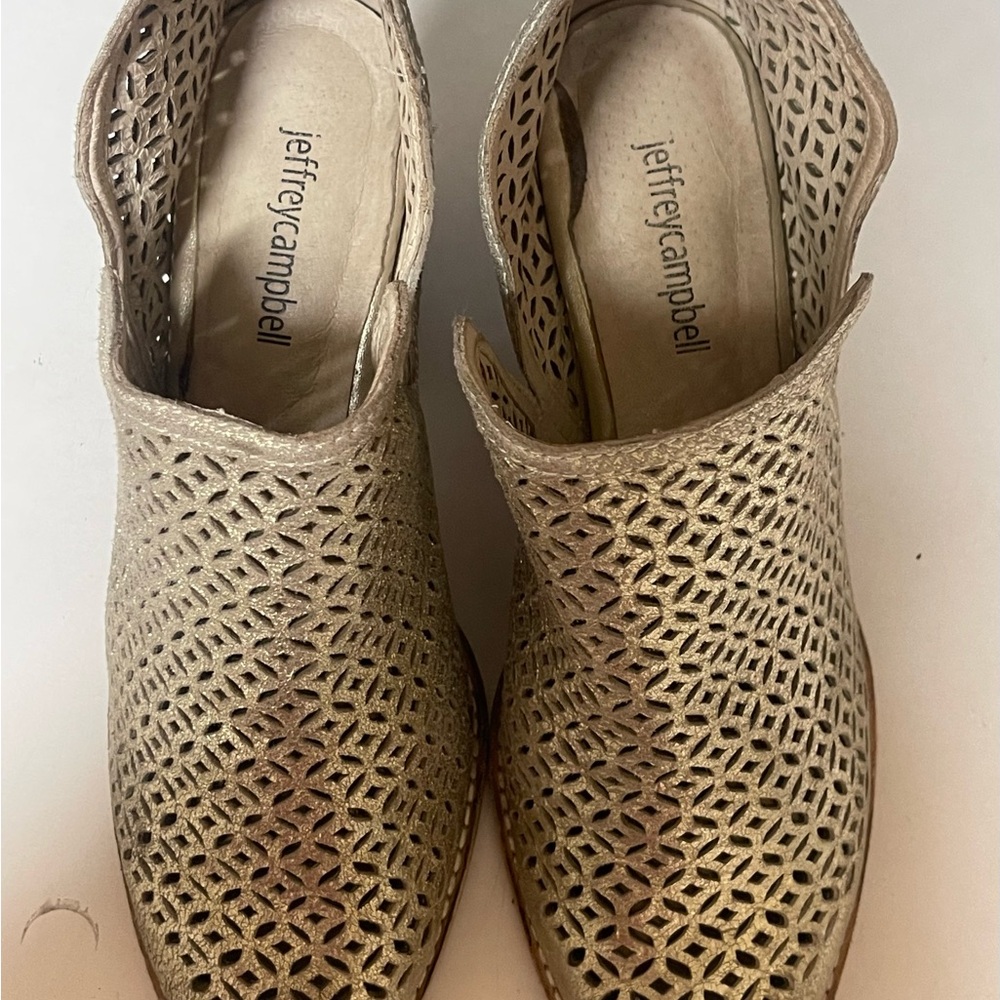 Jeffrey Campbell metallic gold booties size 8-1/2 - Picture 3 of 7